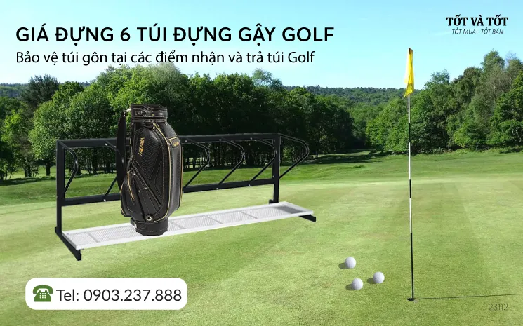 Giá để túi golf thép không gỉ ( Steel bag rack)